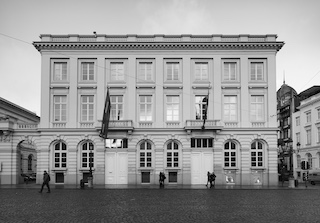Exterior sign for the Magritte Museum in Brussels
