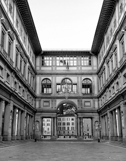 The Uffizi Gallery courtyard in Florence